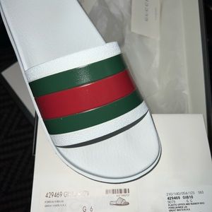 Gucci slides white mens size 6